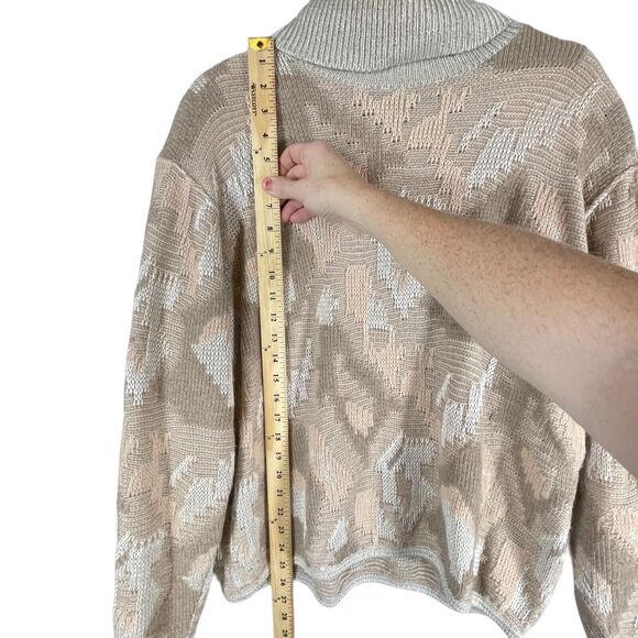 Vintage Renee Tener for Jeanne Pierre Pastel 80s Sweater SIZE LARGE L Lambswool - Picture 6 of 10